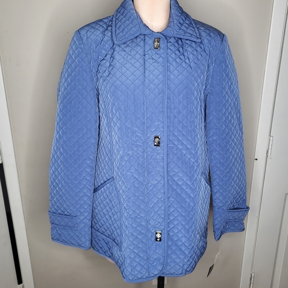 Mackintosh Quilted Jacket Light Blue Sz Large Lined NWT New